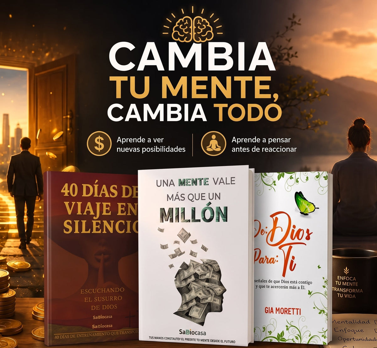 Programa Digital Mente & Propósito: "40 Días de Viaje en Silencio"+ "Una Mente Vale Mas Que un Millón" + "De Díos Para Ti"✨ + 🎁7 Libros Digitales