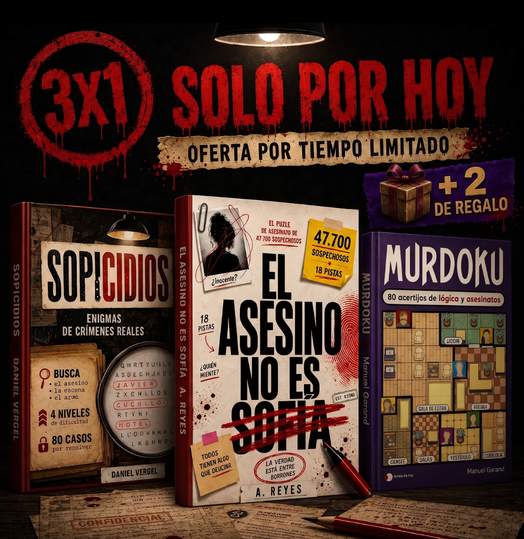 3X1 | El Asesino No Es Sofía: 47.700 Sospechosos, 18 Pistas, 1 Nombre + 2 Libros de Regalo