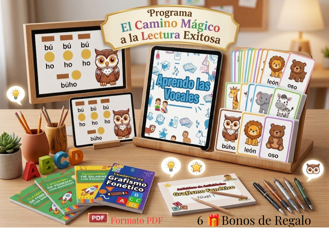 Programa Digital (PDF) El Camino Mágico a la Lectura Exitosa  ✨+ 🎁6 Bonos de Regalo Digitales
